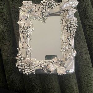 Ornate Silver Grape Vine Mirror